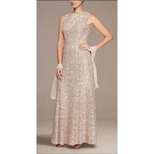 chinese dress ladies Alex Evenings 81122434 Long Sleeveles Formal Lace Dress – The Dress Outlet main image 0